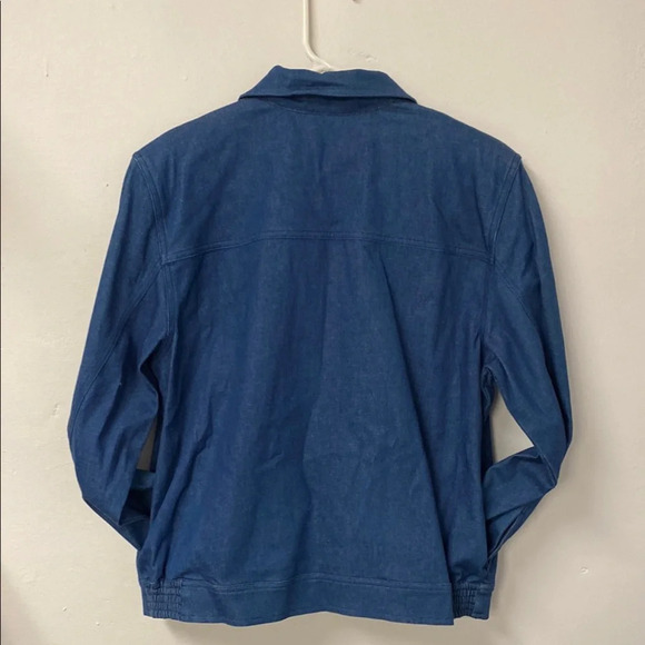 Alfred Dunner Petite Blue Floral Jacket Embroidered Women's Jean Size 14P - Picture 4 of 8